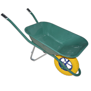 2-Wheel Barrow Green with Yellow Tire عربانة اخضر