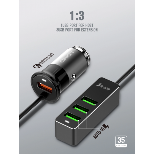 LDNIO Car Charger with 4 USB 3.4A - Image 7