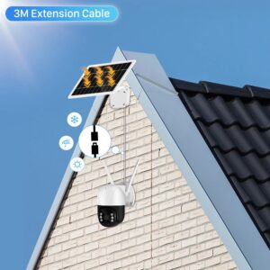 WIFI  3MP Solar light Outdoor Smart Camera, with Night Vision – White