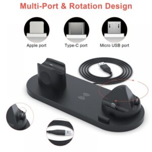 6 in 1 Multi-Function Charging Stand Black
