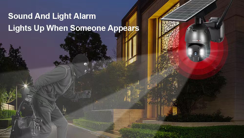 HI-TEX 5MP Solar light Outdoor Smart 4G Camera, with Night Vision – Black - Image 4