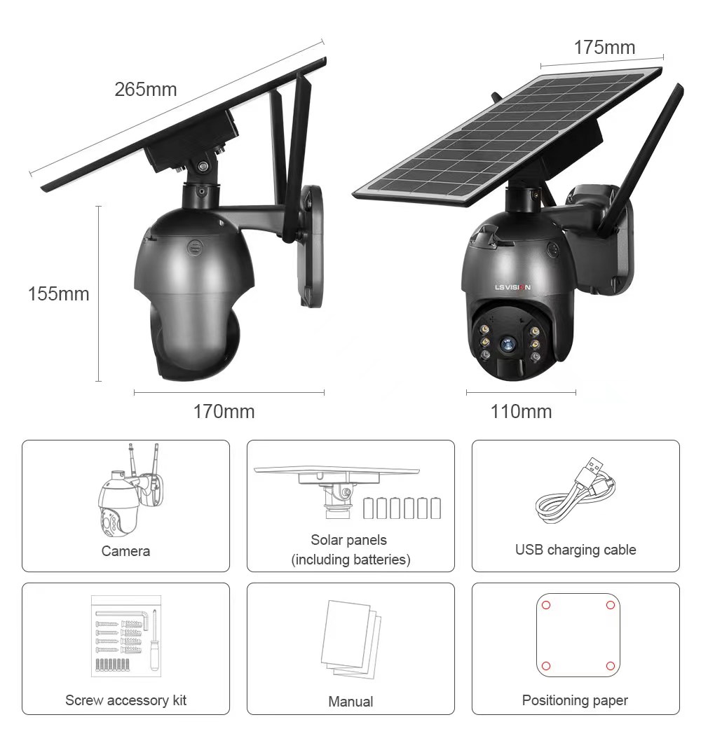 HI-TEX 5MP Solar light Outdoor Smart 4G Camera, with Night Vision – Black - Image 10
