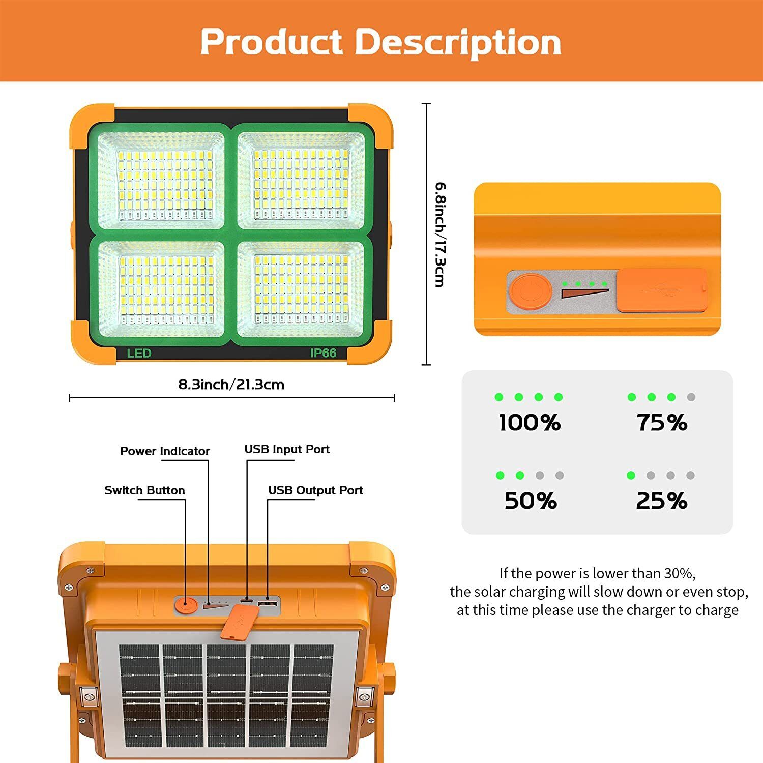 Solar Led Light Yellow Col. Frame Big - Image 9