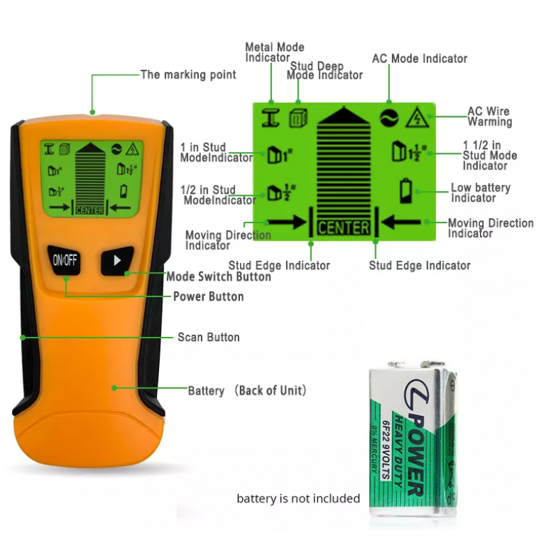 Electric Detector Wall Scanner with LCD Display - Image 2