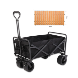 Folding Wagon With Table Black