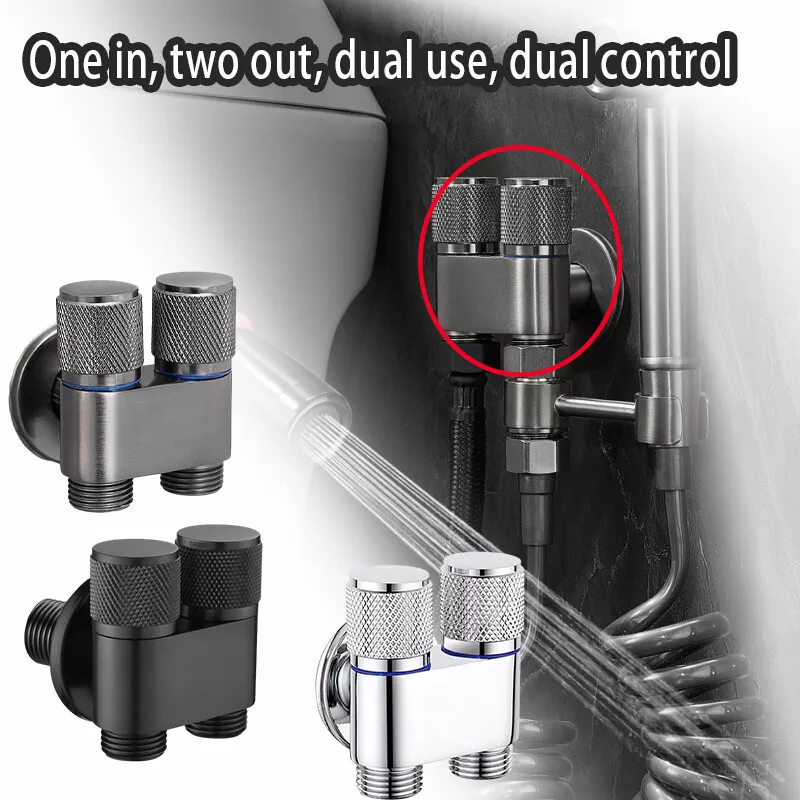 Angle Valve Classic Black Dual Way - Image 3