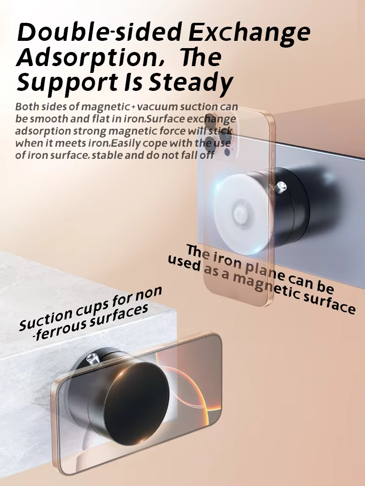 Phone Holder Vacuum Stand Type Black - Image 4