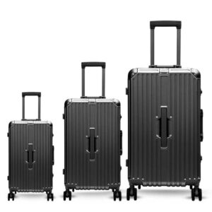 Suitcase Aluminum Frame Black [ 51-61-71 CM ]