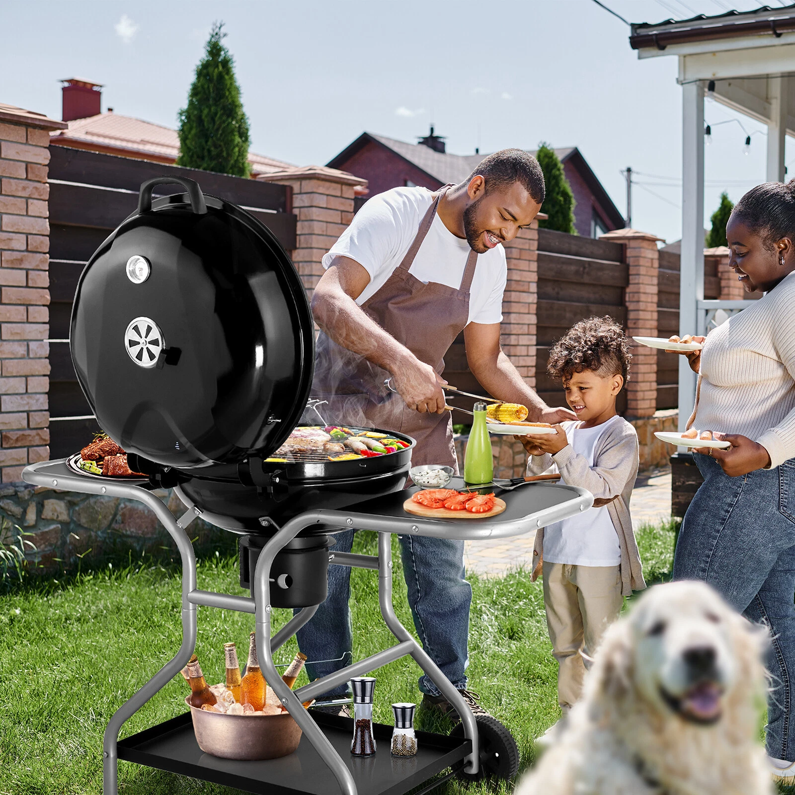 BBQ Grill With Stand Black - Image 8