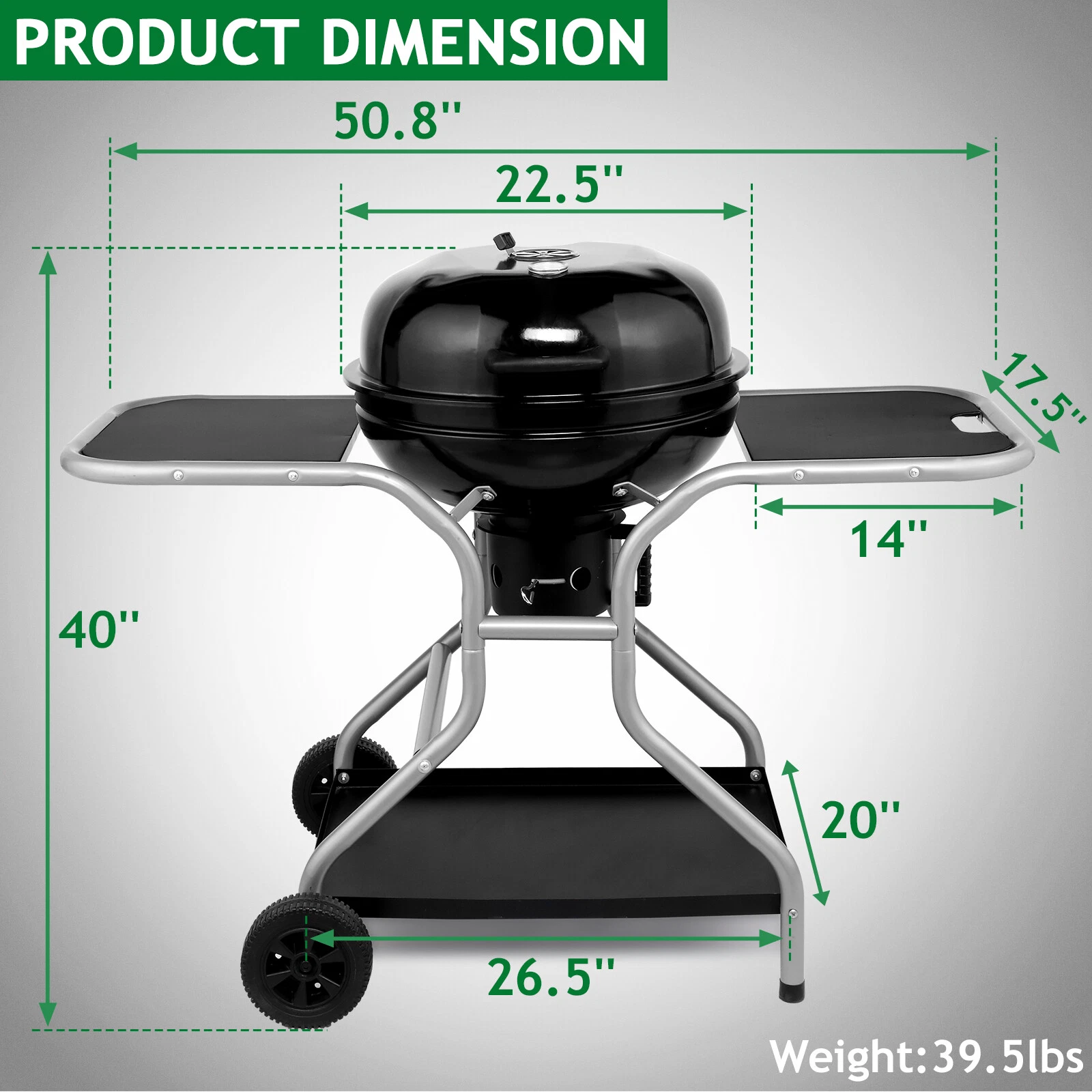 BBQ Grill With Stand Black - Image 9