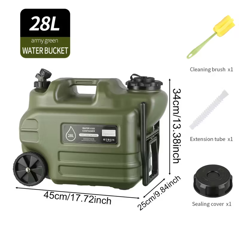 28L Large Capacity Collapsible Water Storage Bucket with Wheels & Pull Handle - Image 12
