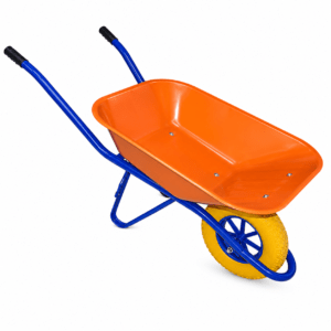 Wheel Barrow Orange with Yellow Tire   عربانة برتقالى