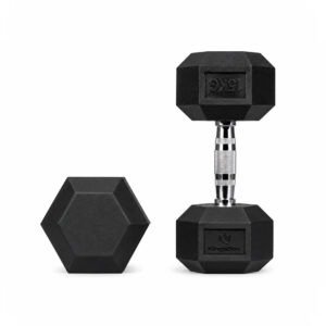 Dumbbell Rubber Hex Black