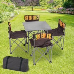 Folding Table & 4 Chairs Set with Carrying Bag