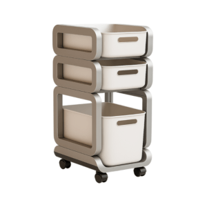 3-Tier Plastic Storage Trolley with Wheels