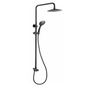 Shower Stand Round Black & Gold