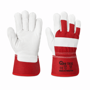 Gloves Leather Red Cuff